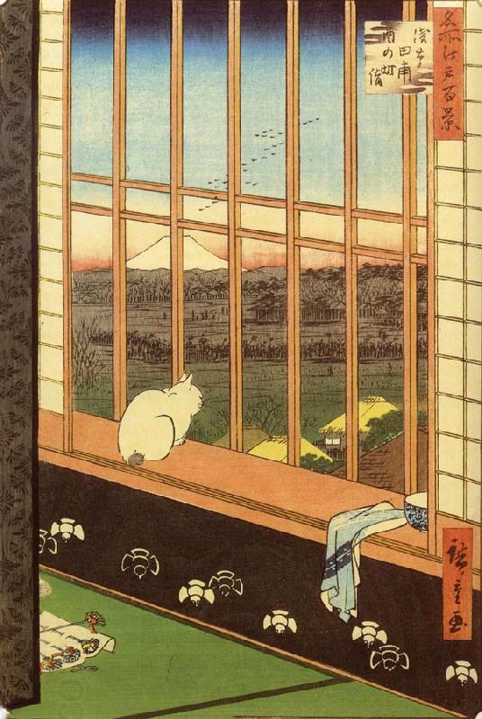 Hiroshige, Ando Cat at Window oil painting picture